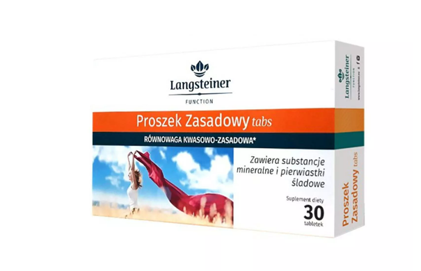 Proszek Zasadowy Tabs, tabletki ze składnikami wspomagającymi równowagę kwasowo-zasadową, 30 szt.