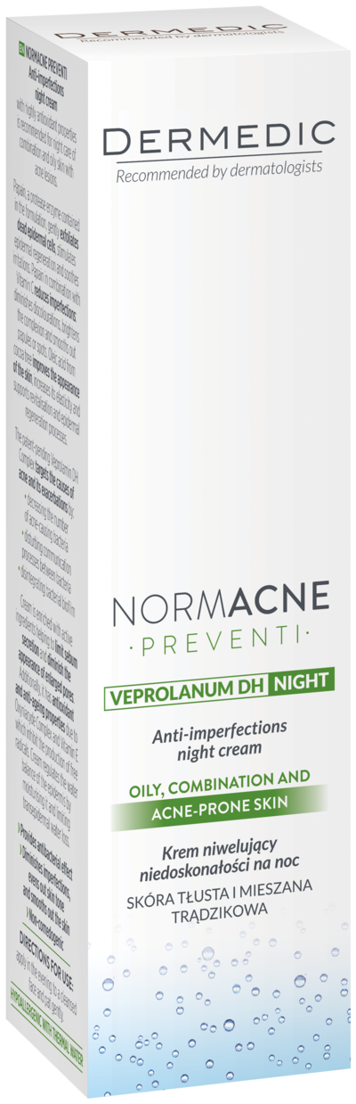 Dermedic Normacne Preventi, krem niwelujący niedoskonałości na noc, 40 ml