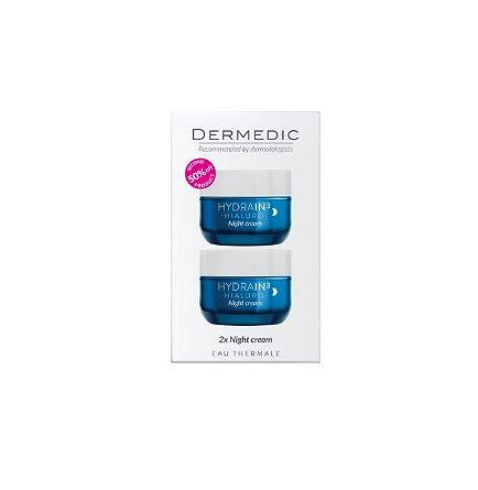 Dermedic Hydrain3 Hialuro, krem nawilżający na noc, 2 x 50 ml KRÓTKA DATA 08.07.2025