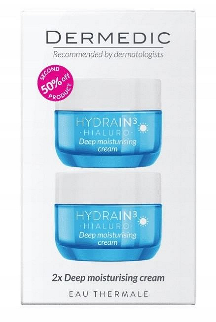 Dermedic Hydrain 3 Hialuro, krem na dzień, 50 ml, 2 szt.