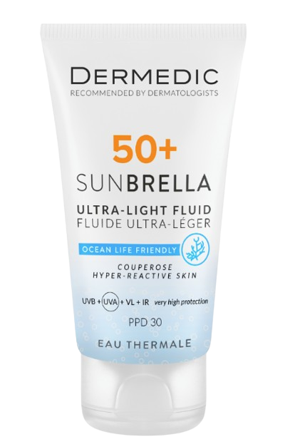 DERMEDIC SUNBRELLA, krem ochronny do skóry naczynkowej SPF 50, 40 ml