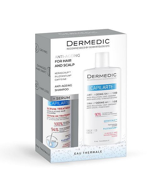 Dermedic Capilarte szampon anti-ageing, 300 ml + serum stymulujące wzrost włosów, 150 ml