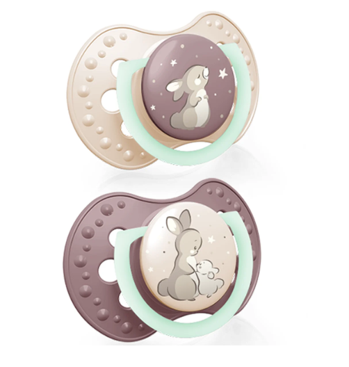 LOVI Night&Day Girl 6-18m, smoczek silikonowy dynamiczny, 2 szt.