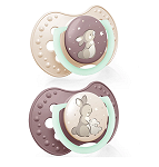 LOVI Night&Day Girl 6-18m smoczek silikonowy dynamiczny, 2 szt.