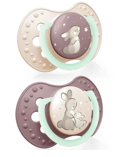 LOVI Night&Day Girl 18m+ smoczek silikonowy dynamiczny, 2 szt.