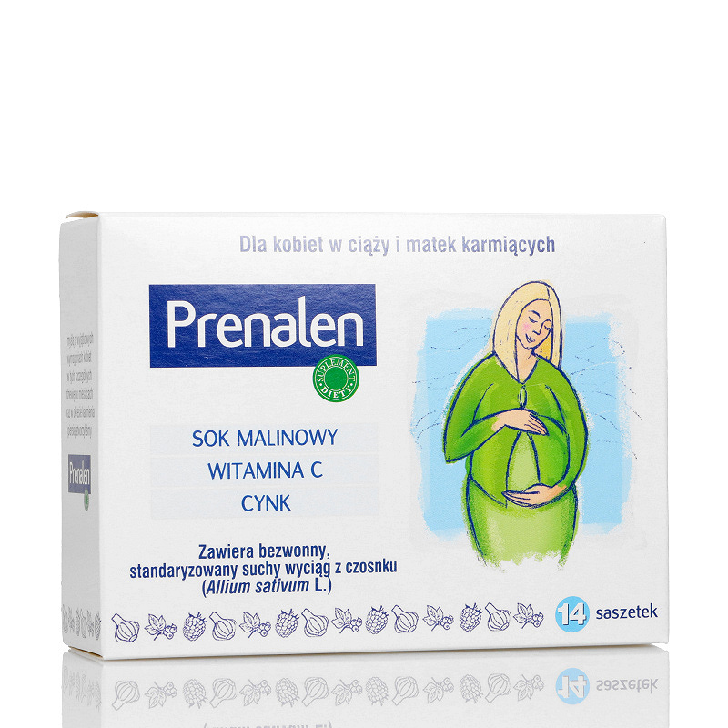 Prenalen, proszek dla kobiet w ciąży i matek karmiących o smaku malinowym, 14 sasz.