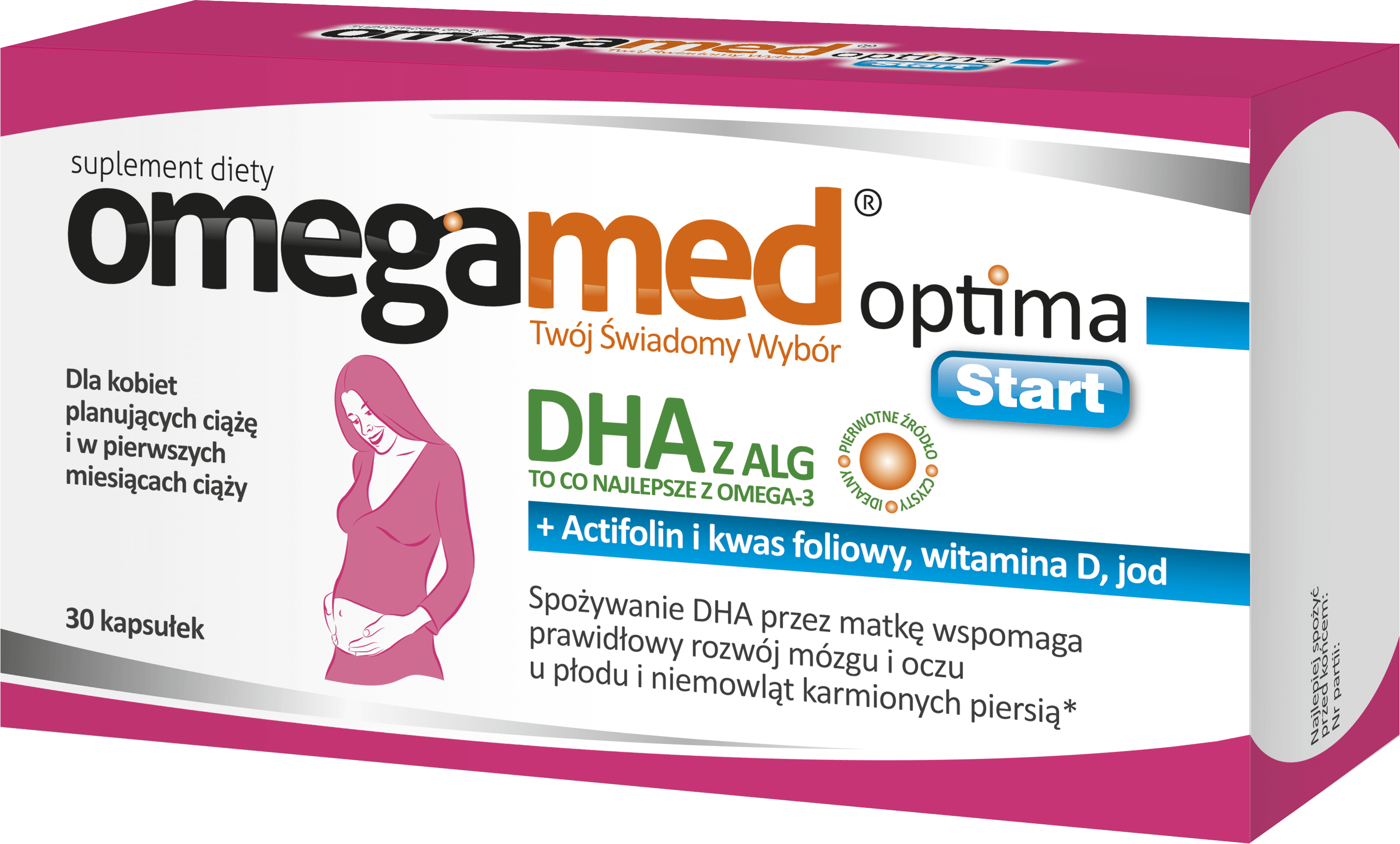 Omegamed Optima Start, kapsułki dla kobiet planujących ciążę i w pierwszych miesiącach ciąży, 30 szt.