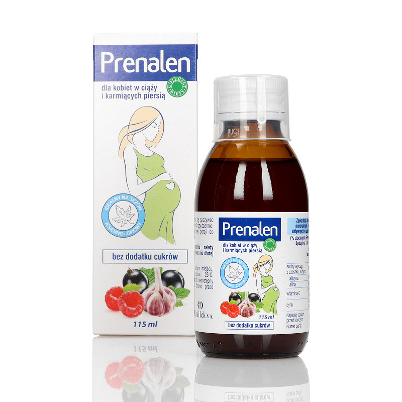 Prenalen, syrop dla kobiet w ciąży, karmiących piersią bez dodatku cukru, butelka 115 ml