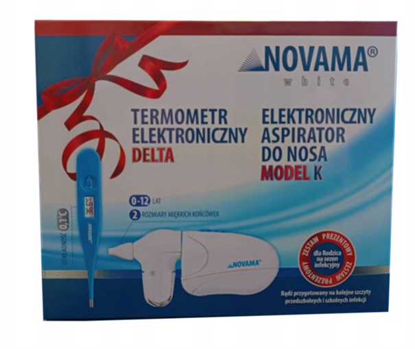 Novama White, termometr + elektryczny aspirator do nosa
