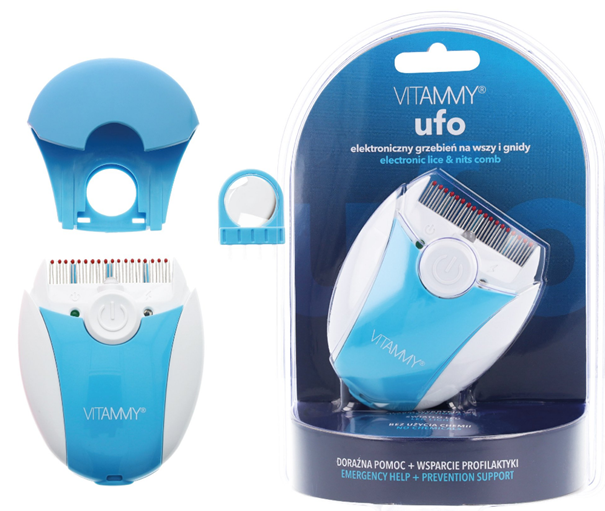 Vitammy Ufo elektroniczny grzebień na wszy i gnidy, niebieski, 1 szt.