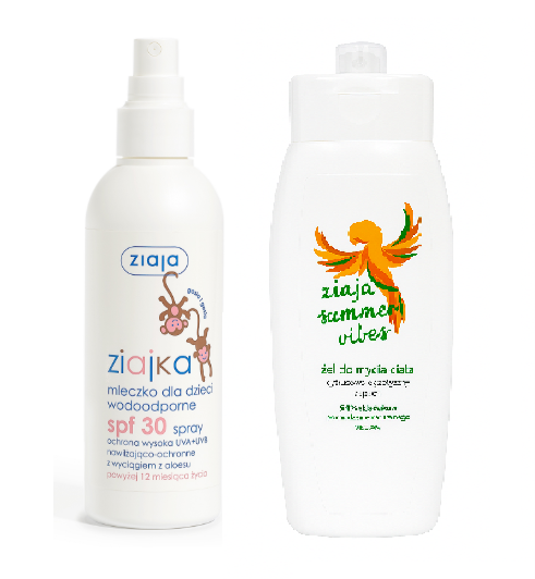 Ziajka + Summer vibes, mleczko dla dzieci, SPF 30 + żel, 150 ml