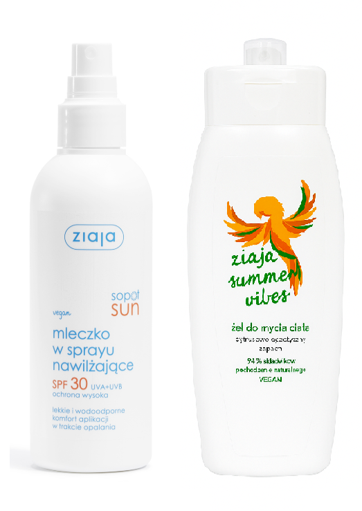 Ziaja Sopot Sun + żel summer vibes, mleczko w sprayu, SPF 30, 170 ml + żel, 150 ml
