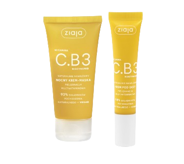  Ziaja Witamina C.B3 Niacynamid nocny krem-maska, 50 ml + krem pod oczy, 15 ml