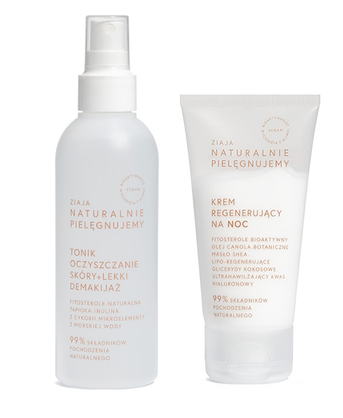 Ziaja Naturalnie krem na noc, 50 ml + tonik, 200 ml