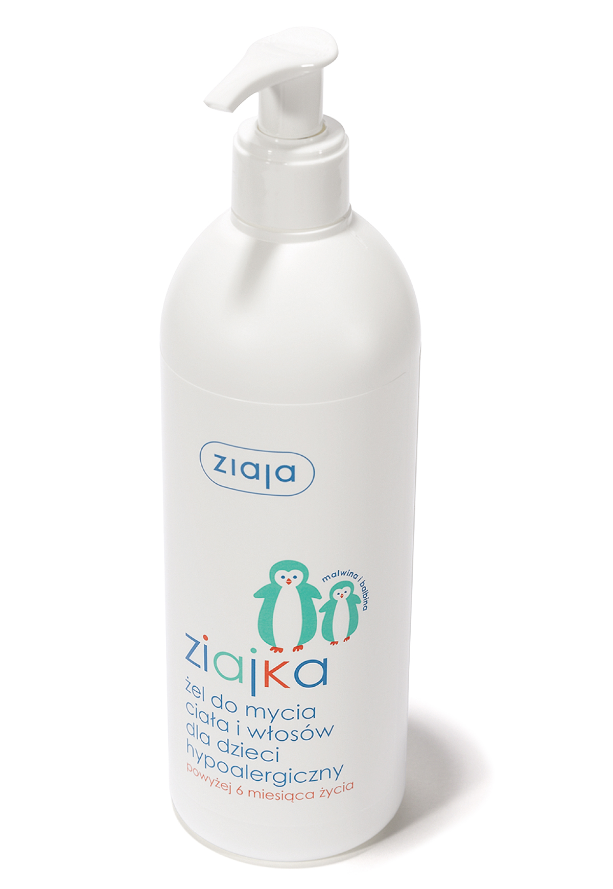 Ziajka Żel do ciała i włosów,  zapobiegający przesuszaniu naskórka dla dzieci, butelka 400 ml