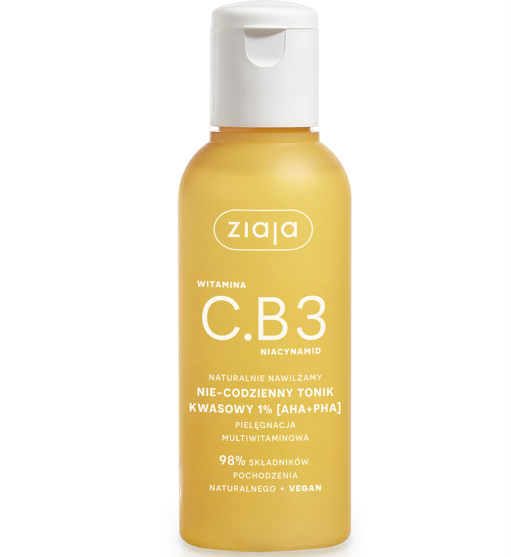 Ziaja Witamina C.B3 nie-codzienny tonik kwasowy 1% (AHA+PHA), 120ml