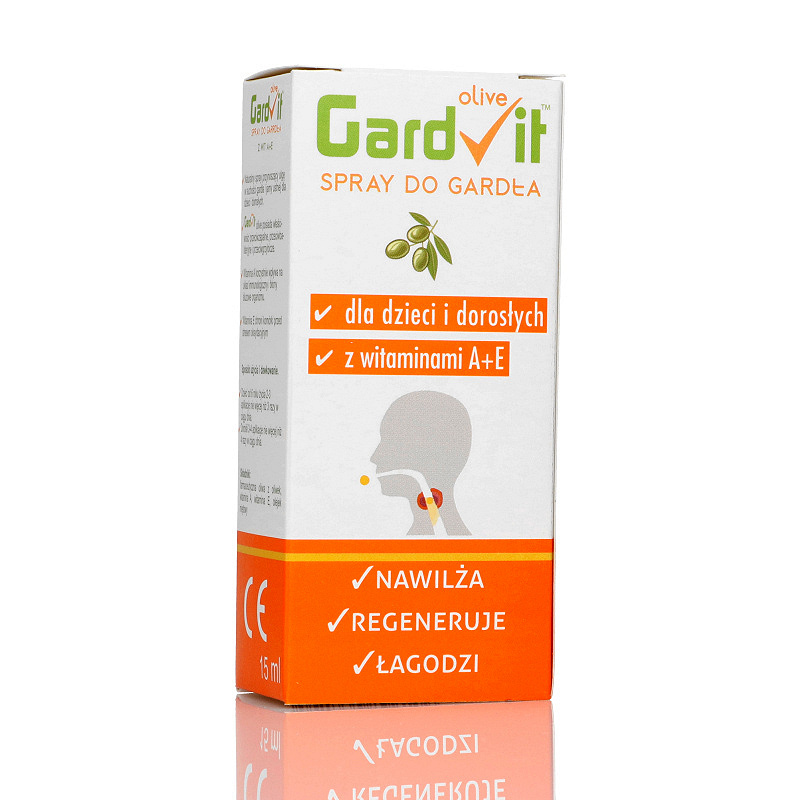 GardVit Olive, spray na nawilżenie błon śluzowych jamy ustnej i gardła, butelka 15 ml
