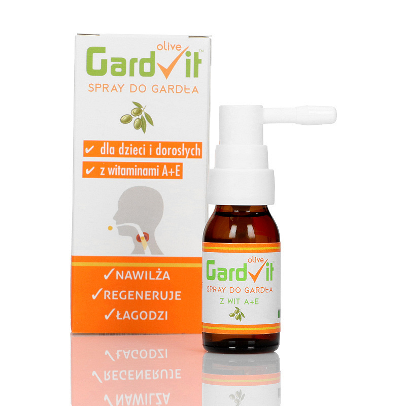 GardVit Olive, spray na nawilżenie błon śluzowych jamy ustnej i gardła, butelka 15 ml