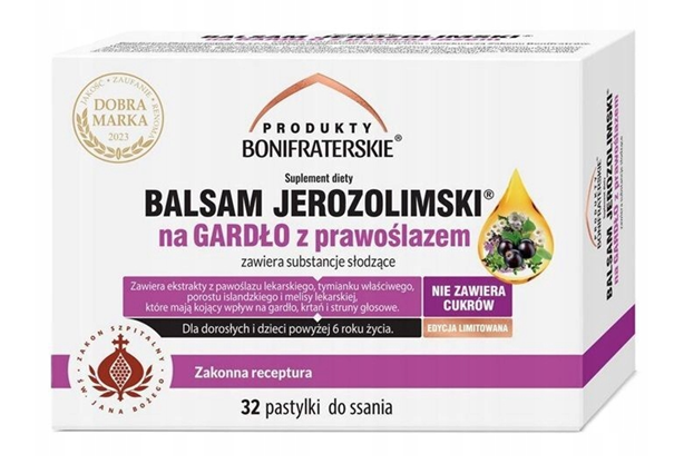 Balsam Jerozolimski z Prawoślazem, 32 pastylki do ssania