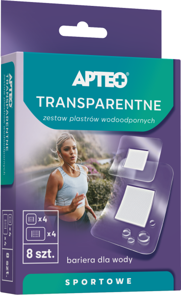Plastry transparentne wodoodporne APTEO zestaw superelastycznych plastów, 8 szt.