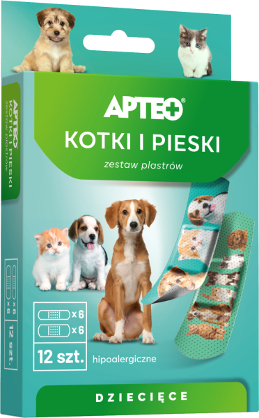 Plastry dla dzieci APTEO CARE pieski i kotki, 10 szt.