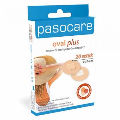 Plastry Pasocare Oval Plus, okrągłe, oddychające, elastyczne, 20 szt.