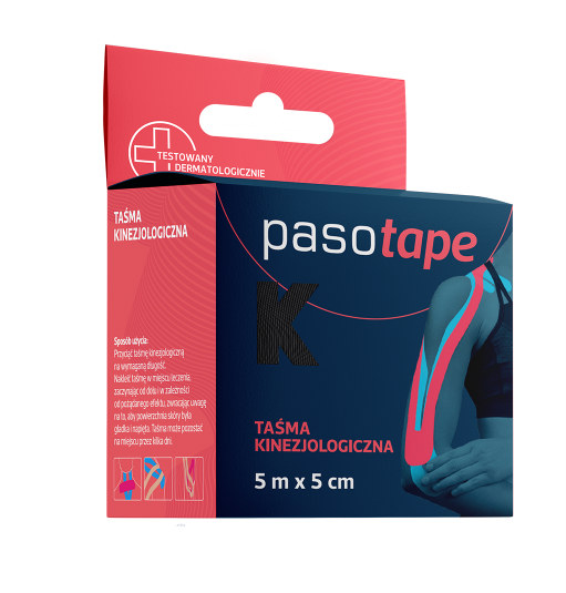 PASOTAPE Taśma Kinezjologiczna czarna 5m x 5cm 1 szt.