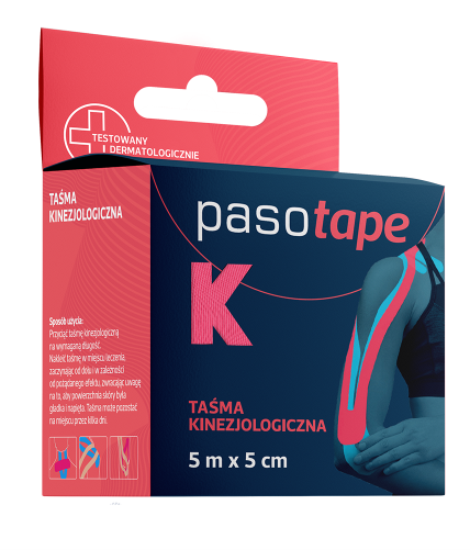 PASOTAPE taśma kinezjologiczna różowa, 5cm x 5m