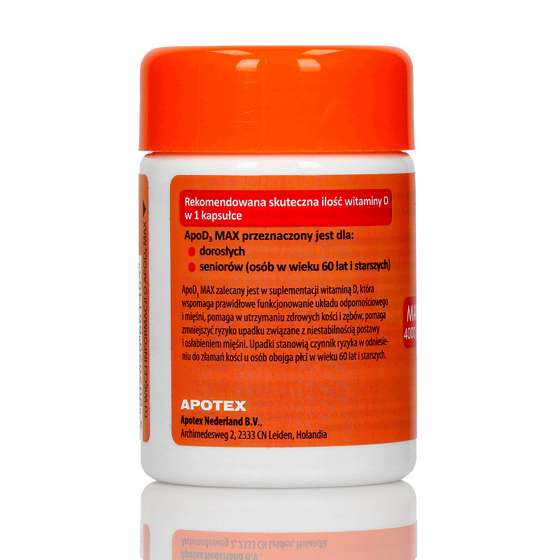 ApoD3 Max 4000, kapsułki ze składnikami uzupełniającymi dietę w witaminę D, 60 szt.