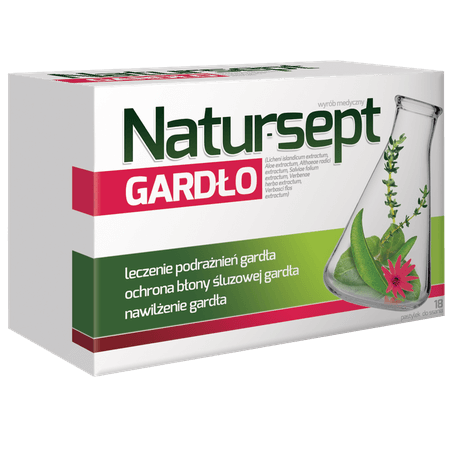 Natur-Sept Gardło, pastylki do ssania nawilżające na podrażnienie gardła, 18 szt.