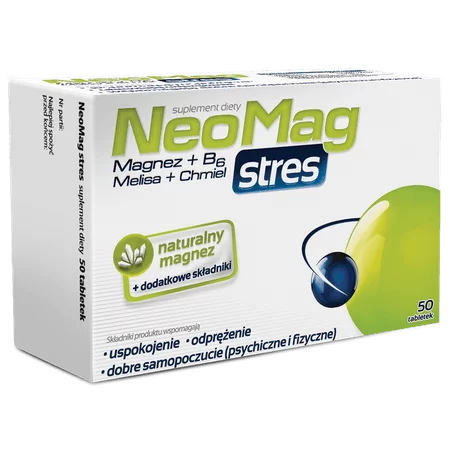 NeoMag stres, tabletki ze składnikami o działaniu uspokajającym i odprężającym, 50 szt.