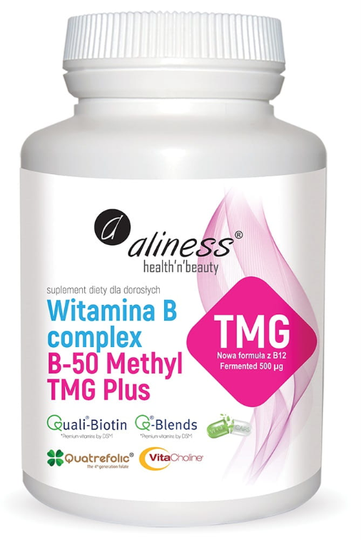 Aliness Witamina B Complex B50 Methyl TMG 100 vege kapsułek
