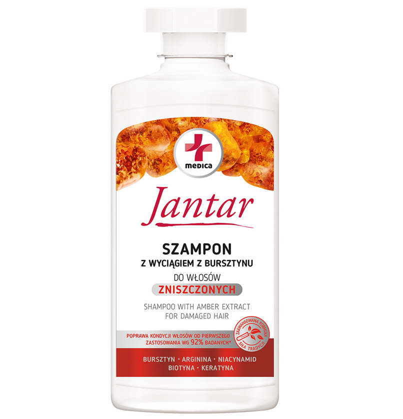 Jantar Medica, szampon z wyciągiem z bursztynu, 330 ml
