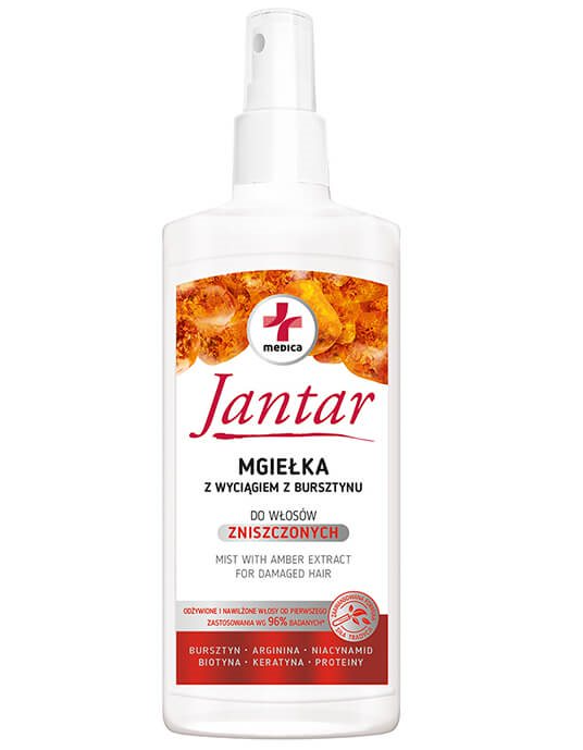Jantar Medica, mgiełka z wyciągiem z bursztynu do włosów zniszczonych, 200 ml