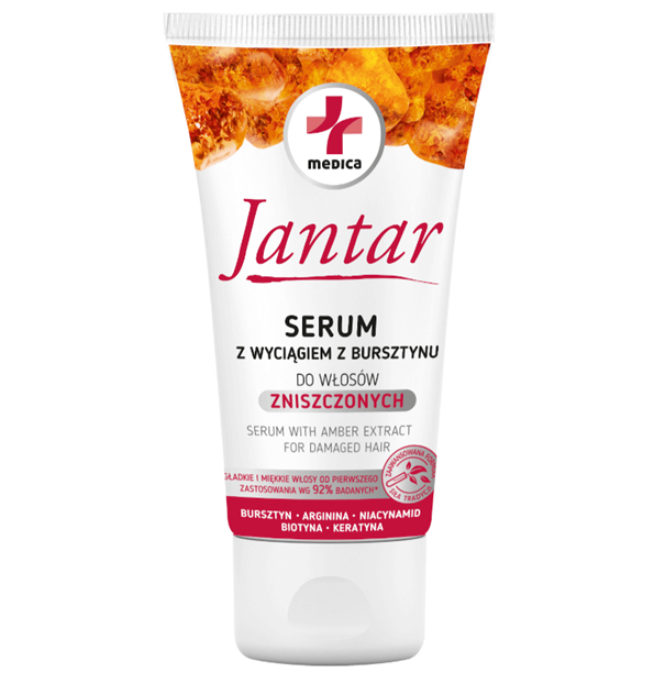 Jantar Medica, serum z wyciągiem z bursztynu do włosów zniszczonych, 30ml