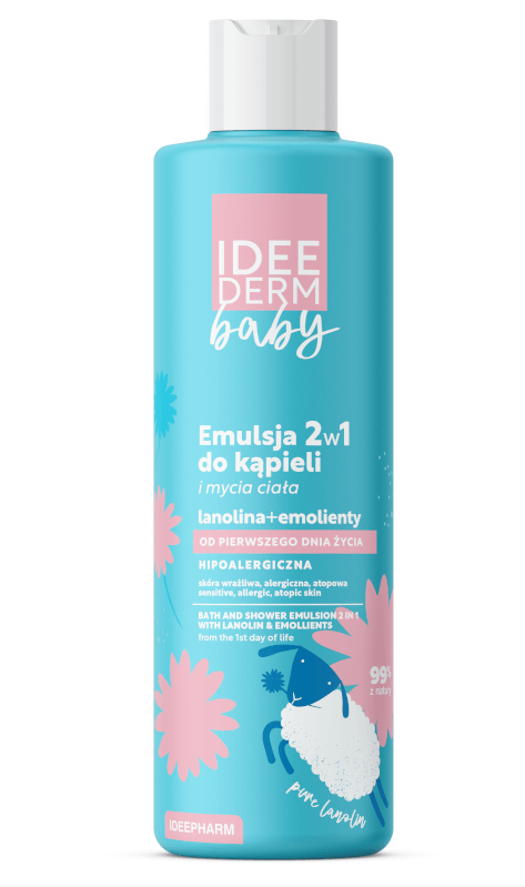 Idee Derm Baby, emulsja 2w1 do kąpieli i mycia ciała, 400 ml