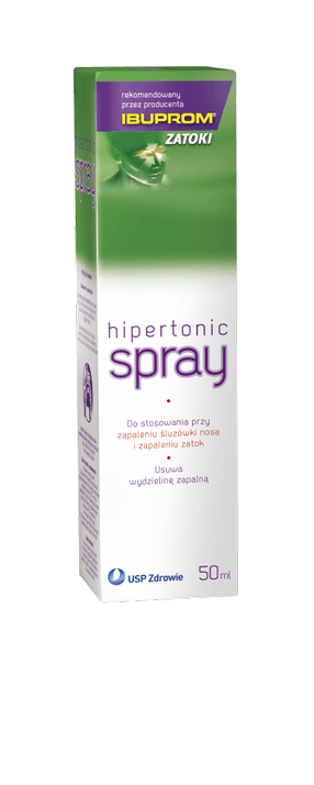 Ibuprom Zatoki Hipertonic, aerozol usuwający wydzielnę przy zapaleniu śluzówki nosa i zatok, 50 ml