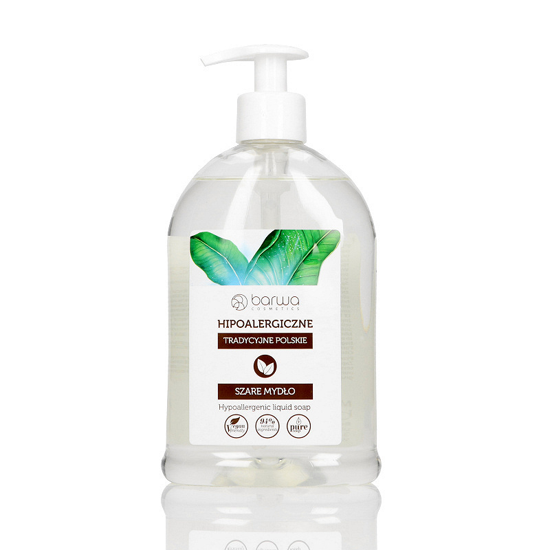 Barwa Hipoalergiczne mydło , szare w płynie, 500 ml