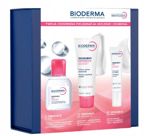 Bioderma Sensibio krem, 40 ml + krem pod oczy, 15 ml + woda micelarna, 100 ml
