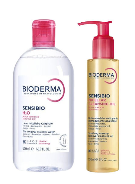 Bioderma Sensibio, woda micelarna, 500 ml + olejek micelarny, 150 ml