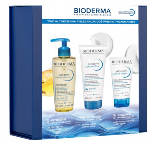 Bioderma Atoderm krem, 200 ml + olejek 200 ml + krem do rąk 50 ml