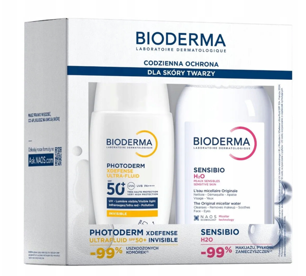 Bioderma Codzienna ochrona ultralekki fluid, 40 ml + płyn, 250 ml
