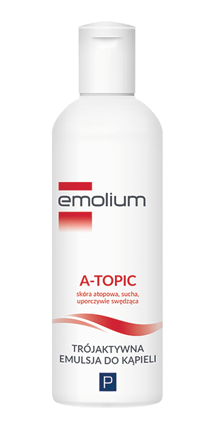 Emolium A-topic, trójaktywna emulsja do kąpieli do skóry suchej i atopowej, 200 ml