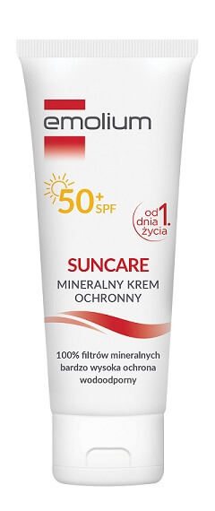 Emolium Suncare, mineralny krem ochronny SPF 50+, wodoodporny, 50 ml KRÓTKA DATA 30.06.2025