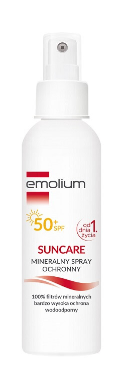 Emolium Suncare, mineralny spray ochronny od 1. dni życia SPF 50+, wodoodporny, 100 ml