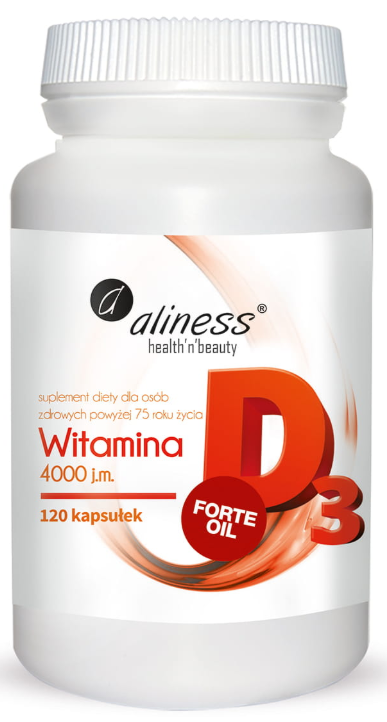 Aliness Witamina D3 Forte Oil 4000 j.m, 120 kapsułek