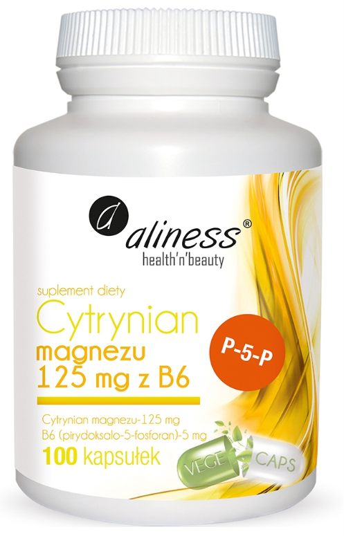 Aliness Cytrynian Magnezu 125 mg Z B6, 100 kapsułek