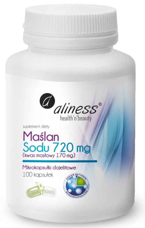 Aliness Maślan Sodu 720 mg, 100 vege kapsułek