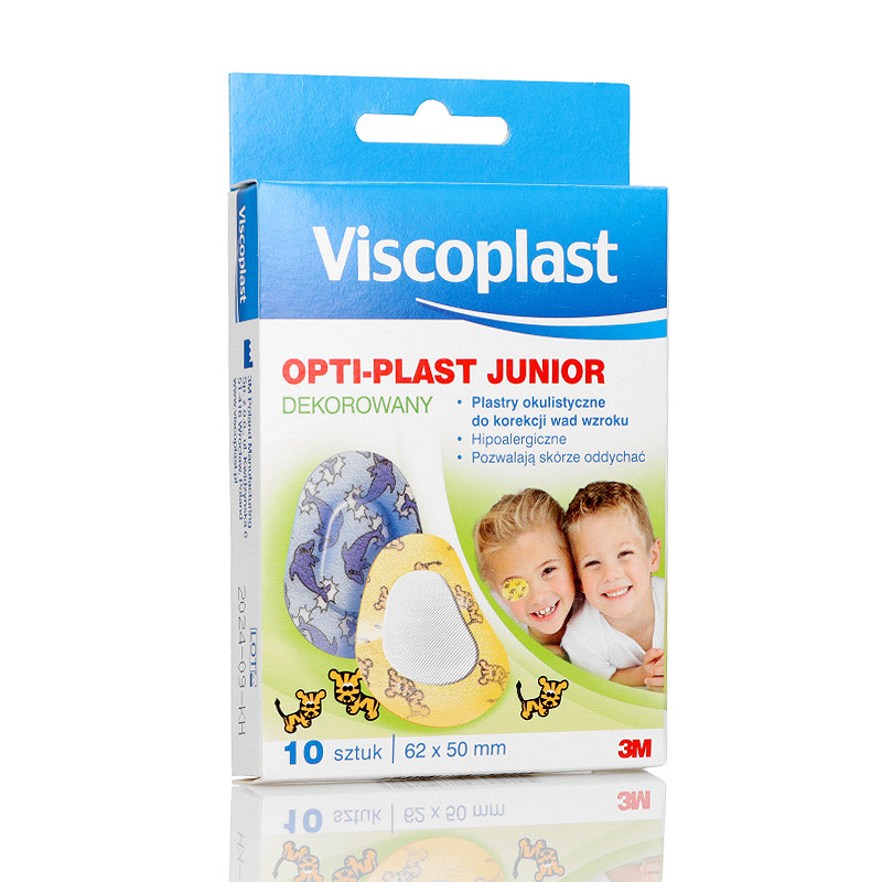 Viscoplast Opti-Plast Junior, plaster na oko dla dzieci 62 x 50mm, 10 szt.