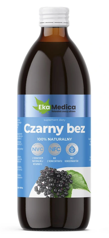 EkaMedica, płyn NFC o smaku czarny bez, 500 ml